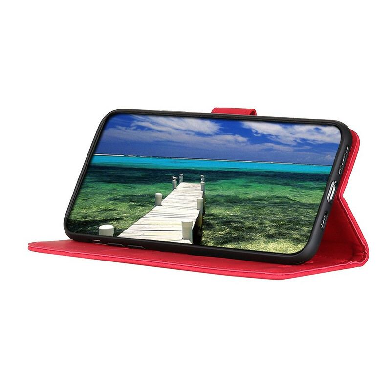 Capa Flip Para Xiaomi Redmi Note 10 5G Khazneh Efeito Couro