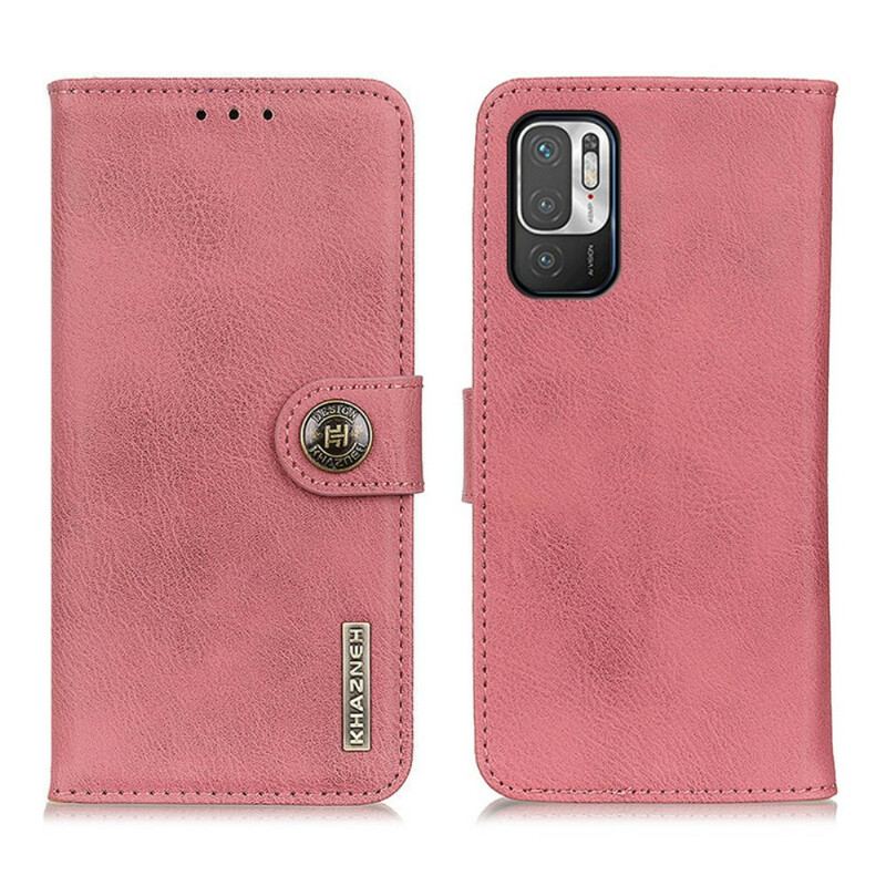 Capa Flip Para Xiaomi Redmi Note 10 5G Khazneh Retrô Split Couro Sintético