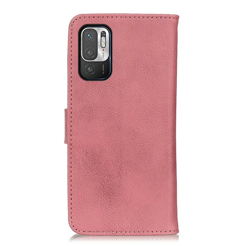 Capa Flip Para Xiaomi Redmi Note 10 5G Khazneh Retrô Split Couro Sintético