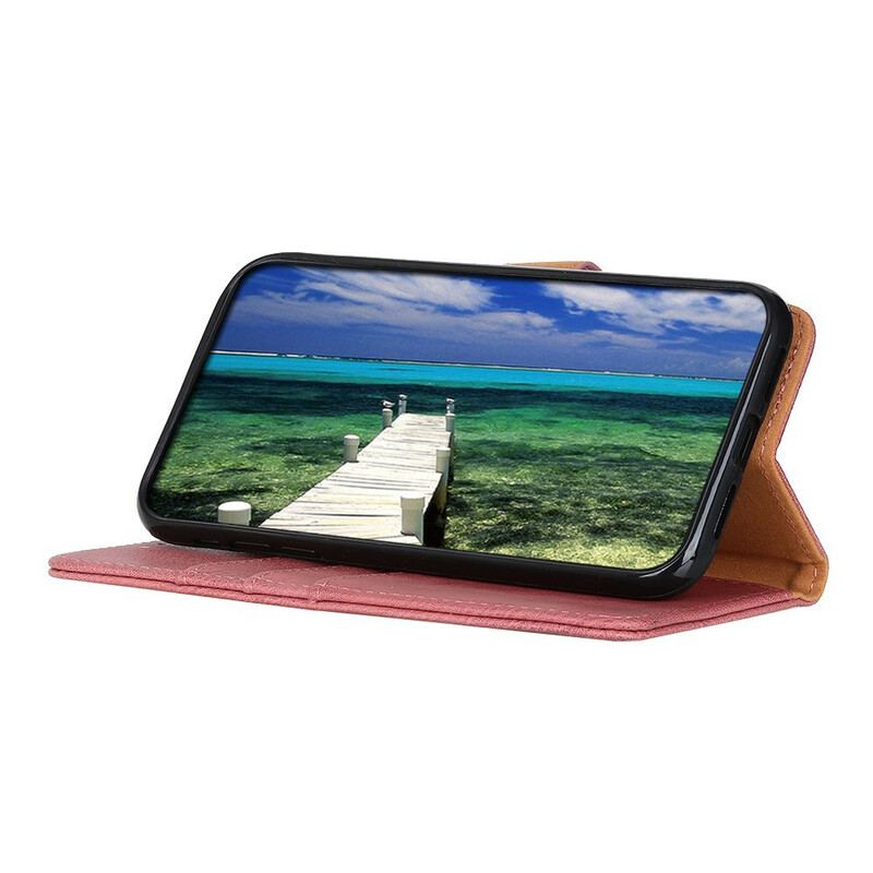 Capa Flip Para Xiaomi Redmi Note 10 5G Khazneh Retrô Split Couro Sintético