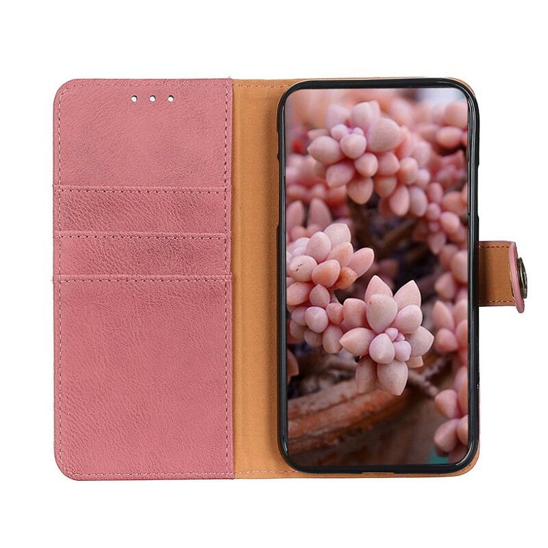 Capa Flip Para Xiaomi Redmi Note 10 5G Khazneh Retrô Split Couro Sintético