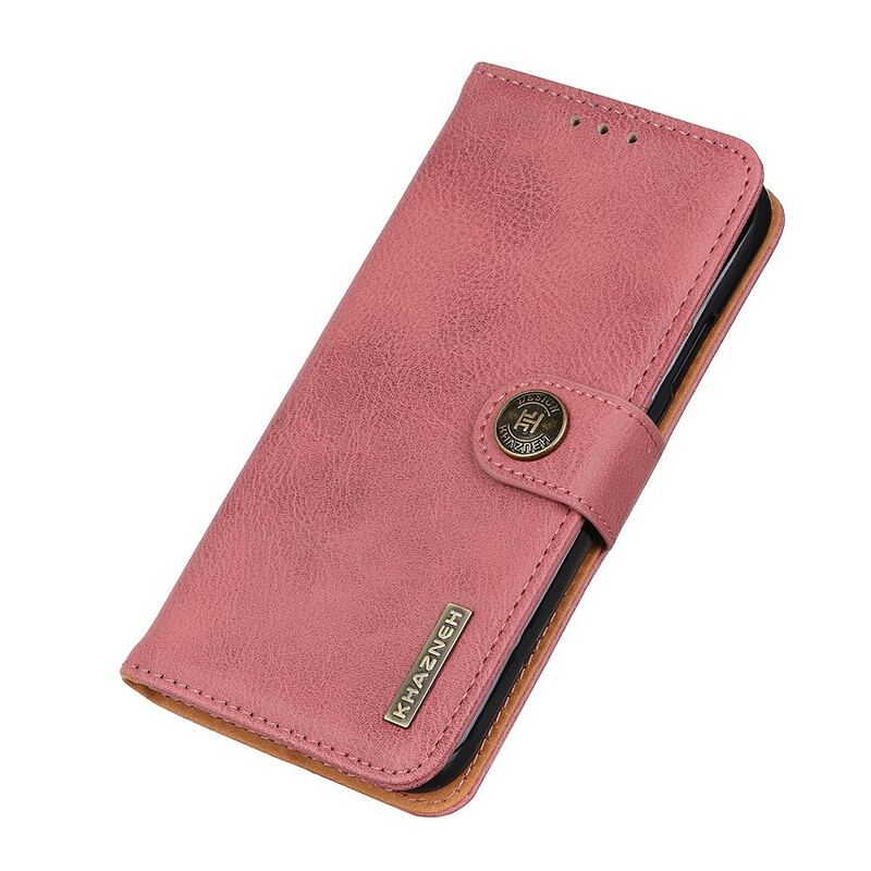 Capa Flip Para Xiaomi Redmi Note 10 5G Khazneh Retrô Split Couro Sintético