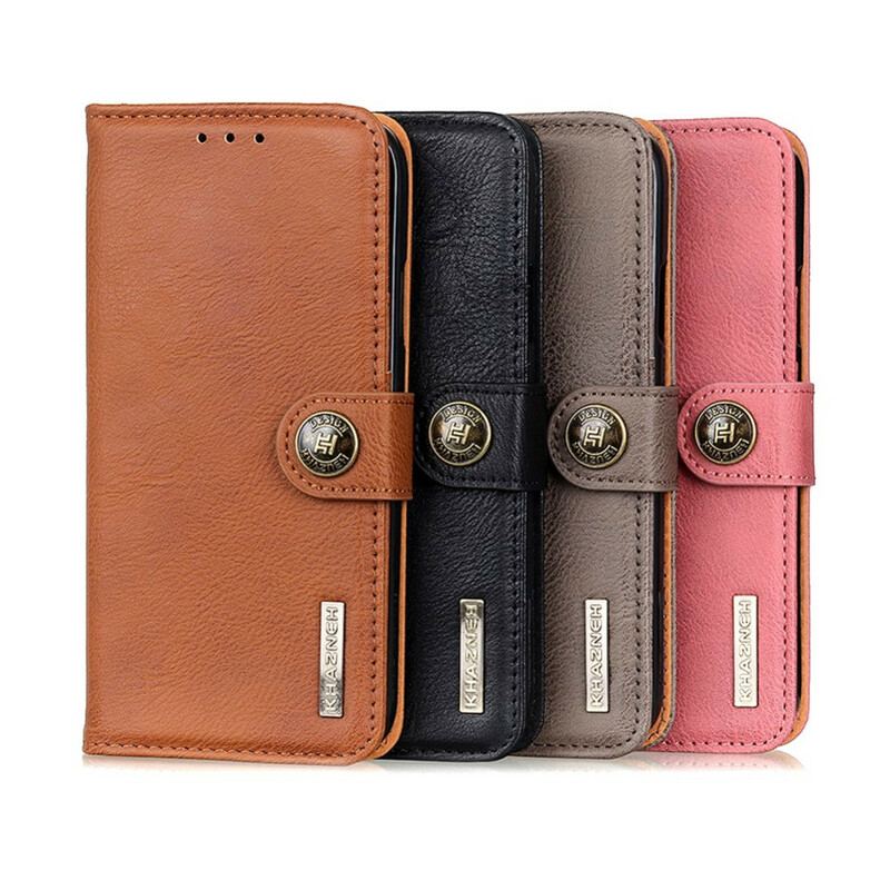 Capa Flip Para Xiaomi Redmi Note 10 5G Khazneh Retrô Split Couro Sintético