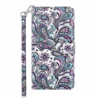 Capa Flip Para Xiaomi Redmi Note 10 5G Padrões De Flores