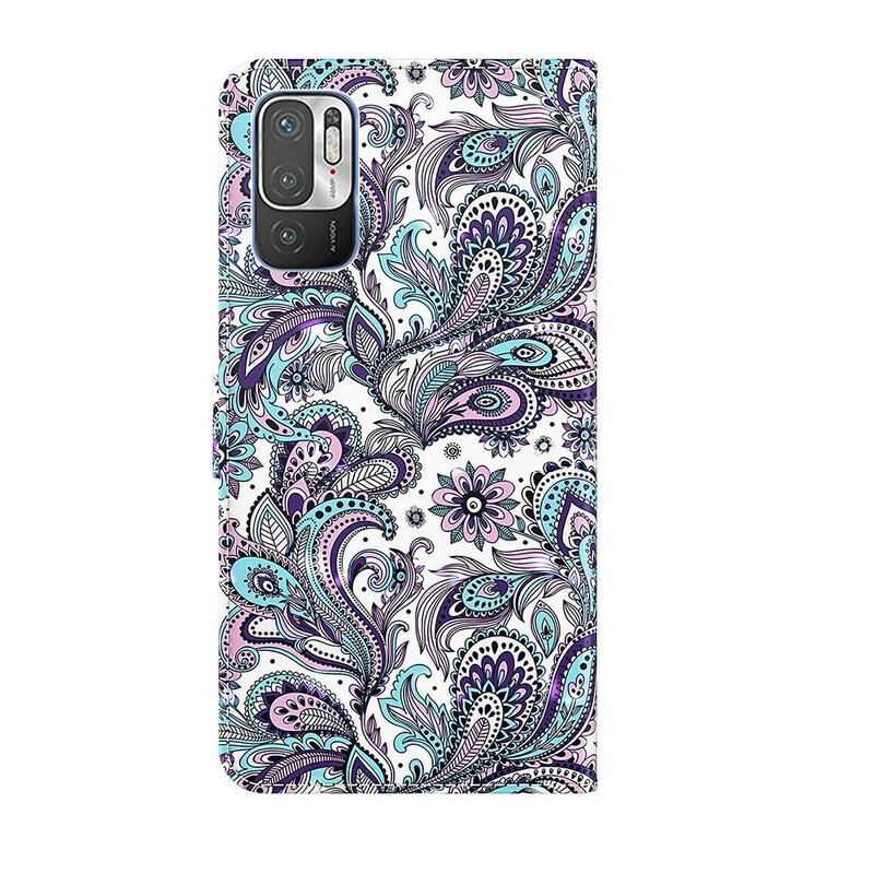 Capa Flip Para Xiaomi Redmi Note 10 5G Padrões De Flores