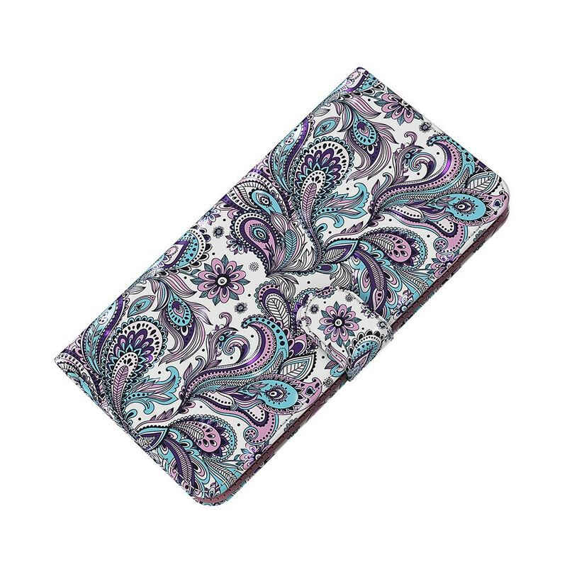 Capa Flip Para Xiaomi Redmi Note 10 5G Padrões De Flores