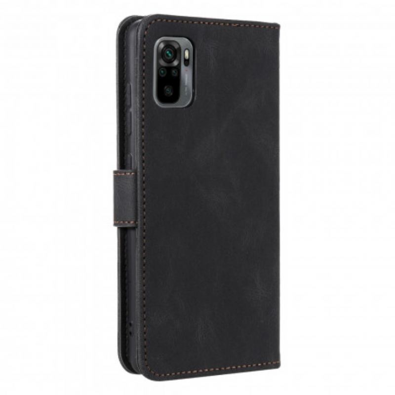 Capa Flip Para Xiaomi Redmi Note 10 5G Rebites Bicolores De Couro Falso