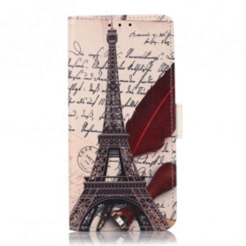 Capa Flip Para Xiaomi Redmi Note 10 5G Torre Eiffel Do Poeta