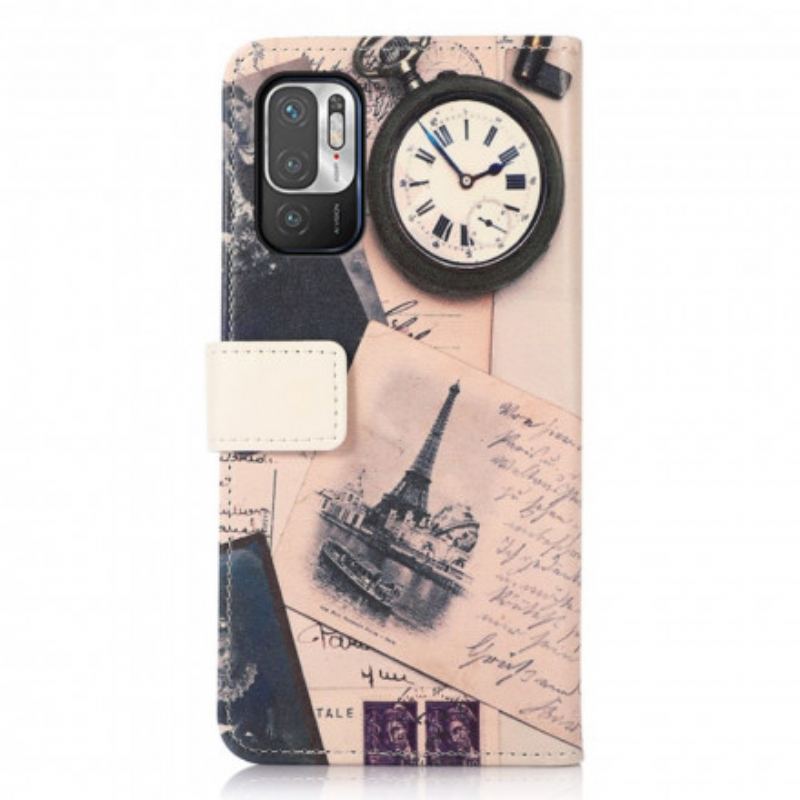 Capa Flip Para Xiaomi Redmi Note 10 5G Torre Eiffel Do Poeta