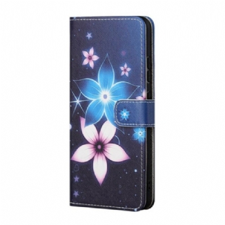 Capa Folio Para Xiaomi Redmi Note 10 5G De Cordão Flores De Cinta Lunar