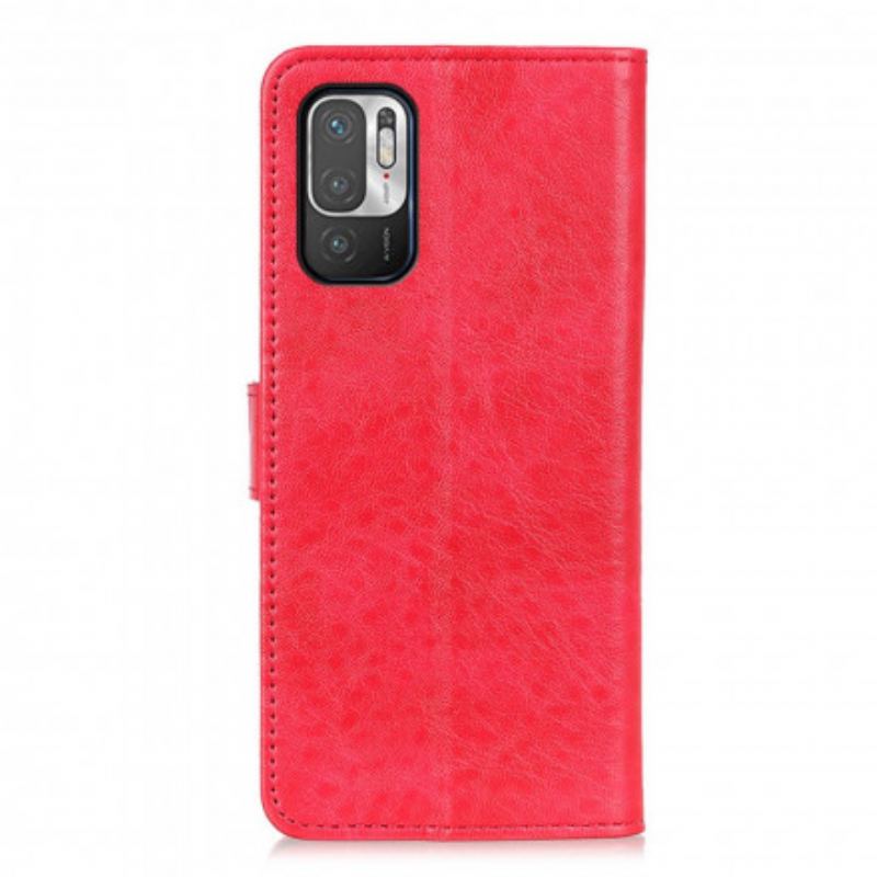 Capa Folio Para Xiaomi Redmi Note 10 5G Couro Sintético Texturizado