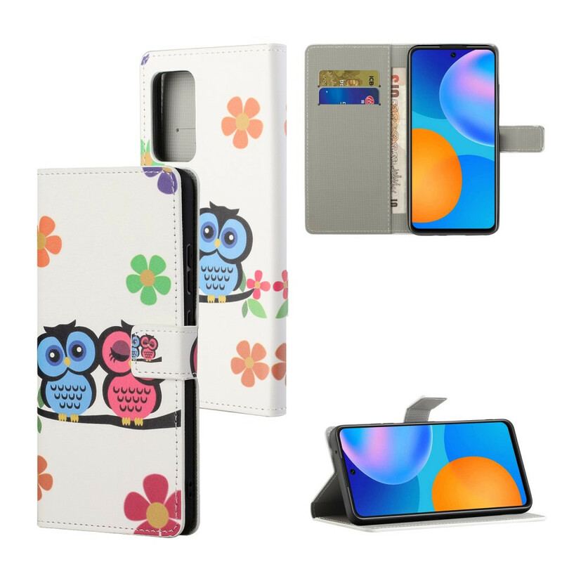 Capa Folio Para Xiaomi Redmi Note 10 5G Família Coruja