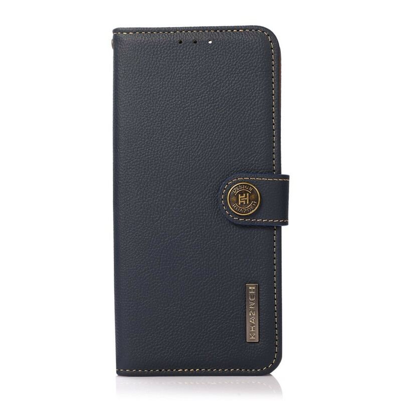 Capa Folio Para Xiaomi Redmi Note 10 5G Khazneh Rfid Couro Genuíno