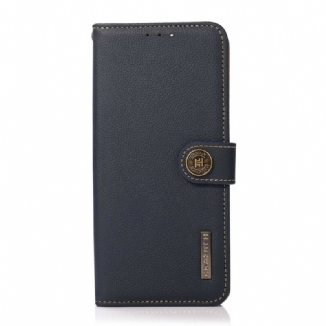 Capa Folio Para Xiaomi Redmi Note 10 5G Khazneh Rfid Couro Genuíno