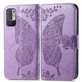 Capa Folio Para Xiaomi Redmi Note 10 5G Meia Borboleta