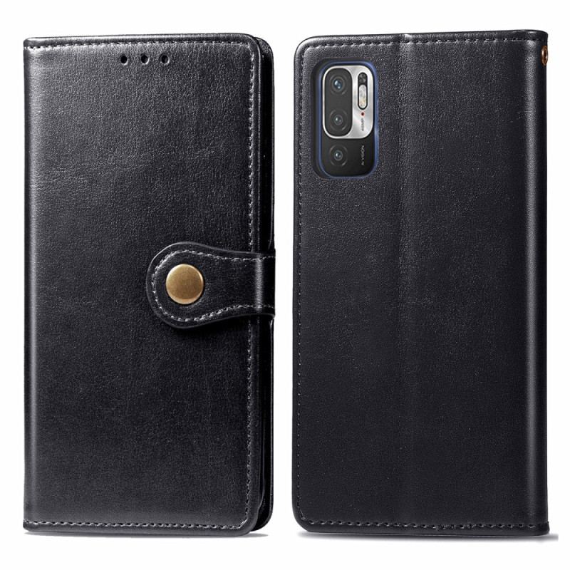 Capa Folio Para Xiaomi Redmi Note 10 5G /poco M3 Pro 5g Fecho De Rebite E Cordão