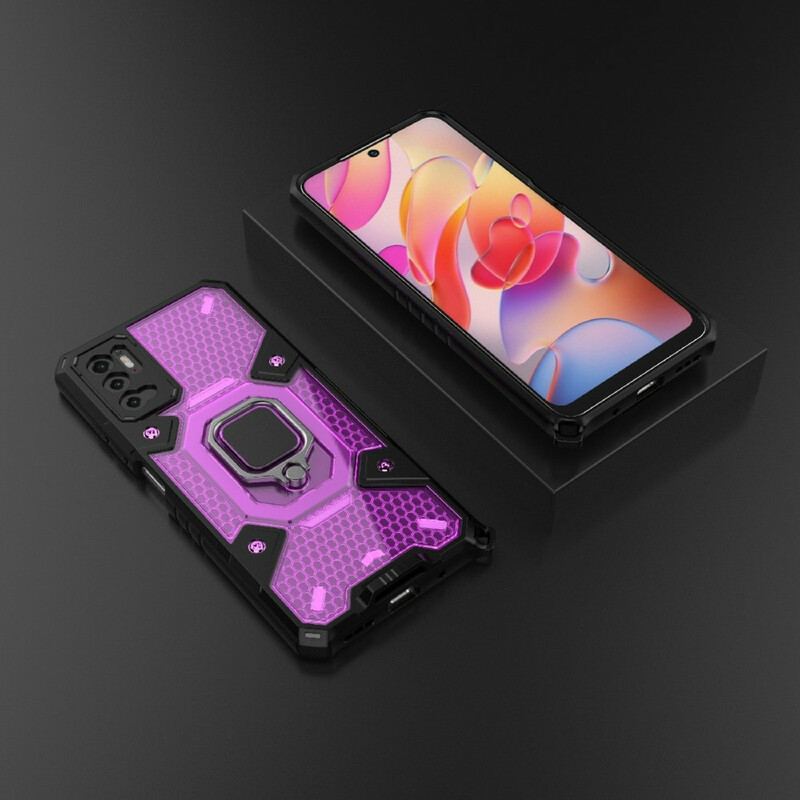 Capa Para Xiaomi Redmi Note 10 5G Favo De Mel Com Anel