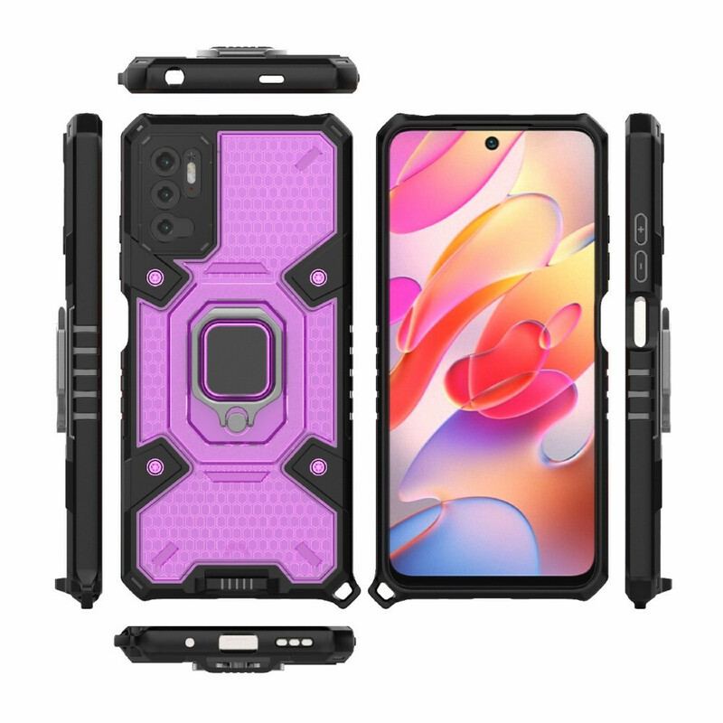 Capa Para Xiaomi Redmi Note 10 5G Favo De Mel Com Anel