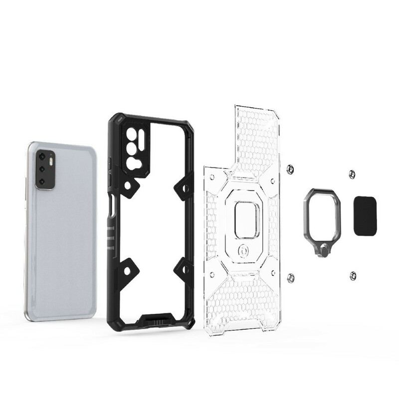 Capa Para Xiaomi Redmi Note 10 5G Favo De Mel Com Anel