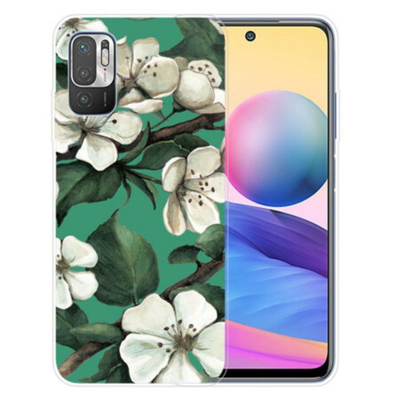 Capa Para Xiaomi Redmi Note 10 5G Flores Brancas Pintadas