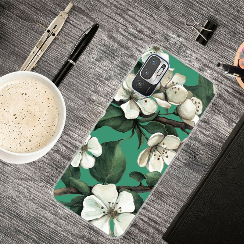 Capa Para Xiaomi Redmi Note 10 5G Flores Brancas Pintadas