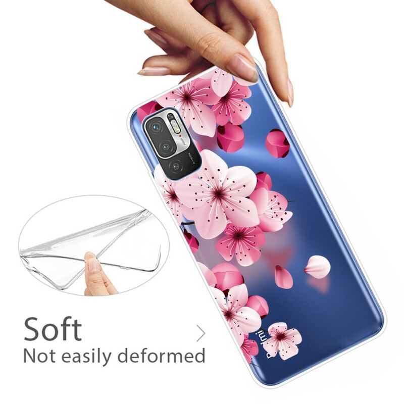 Capa Para Xiaomi Redmi Note 10 5G Pequenas Flores Cor De Rosa