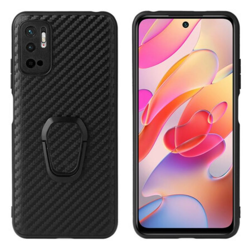 Capa Para Xiaomi Redmi Note 10 5G Suporte De Anel De Fibra De Carbono