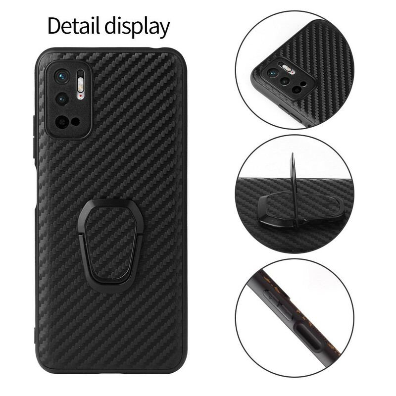 Capa Para Xiaomi Redmi Note 10 5G Suporte De Anel De Fibra De Carbono