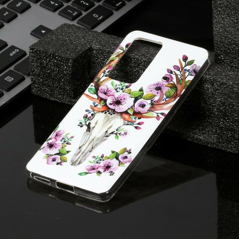 Capa De Celular Para Huawei P40 Pro Alce Floral Fluorescente