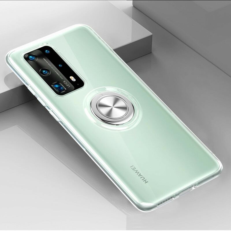 Capa De Celular Para Huawei P40 Pro Anel Giratório De Silicone Metálico