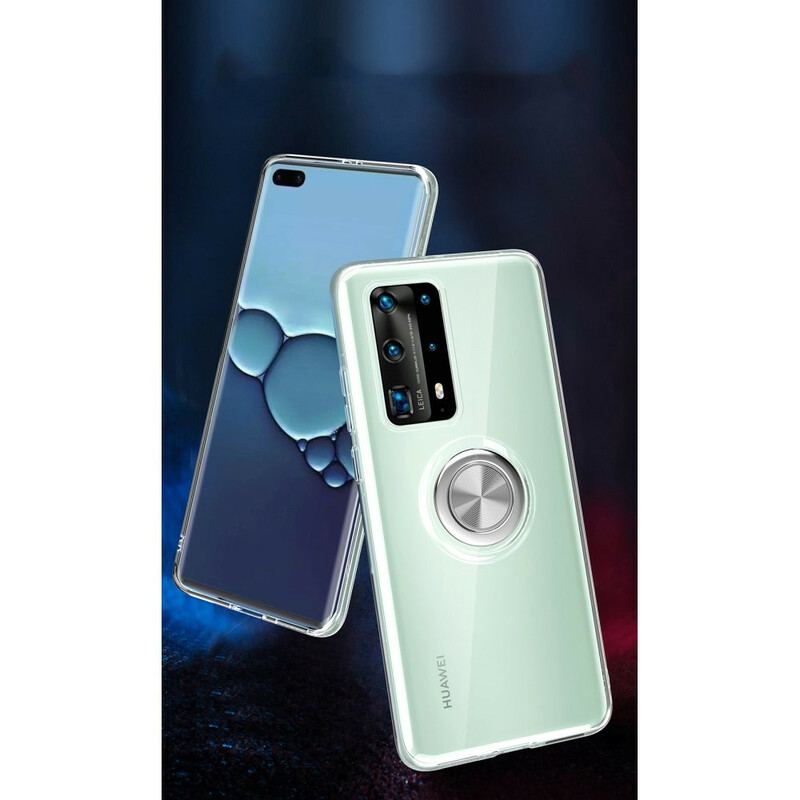 Capa De Celular Para Huawei P40 Pro Anel Giratório De Silicone Metálico