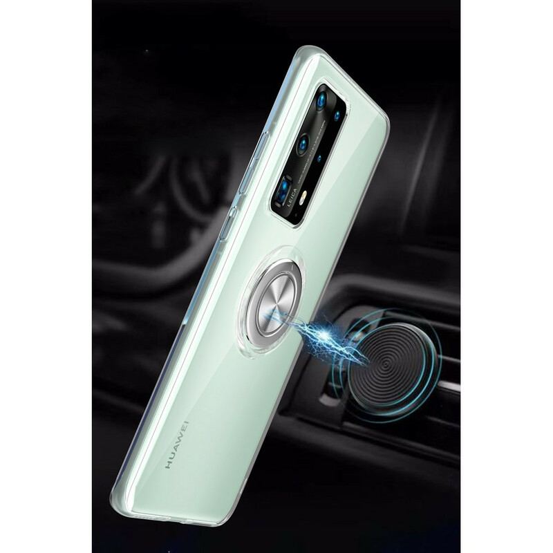 Capa De Celular Para Huawei P40 Pro Anel Giratório De Silicone Metálico