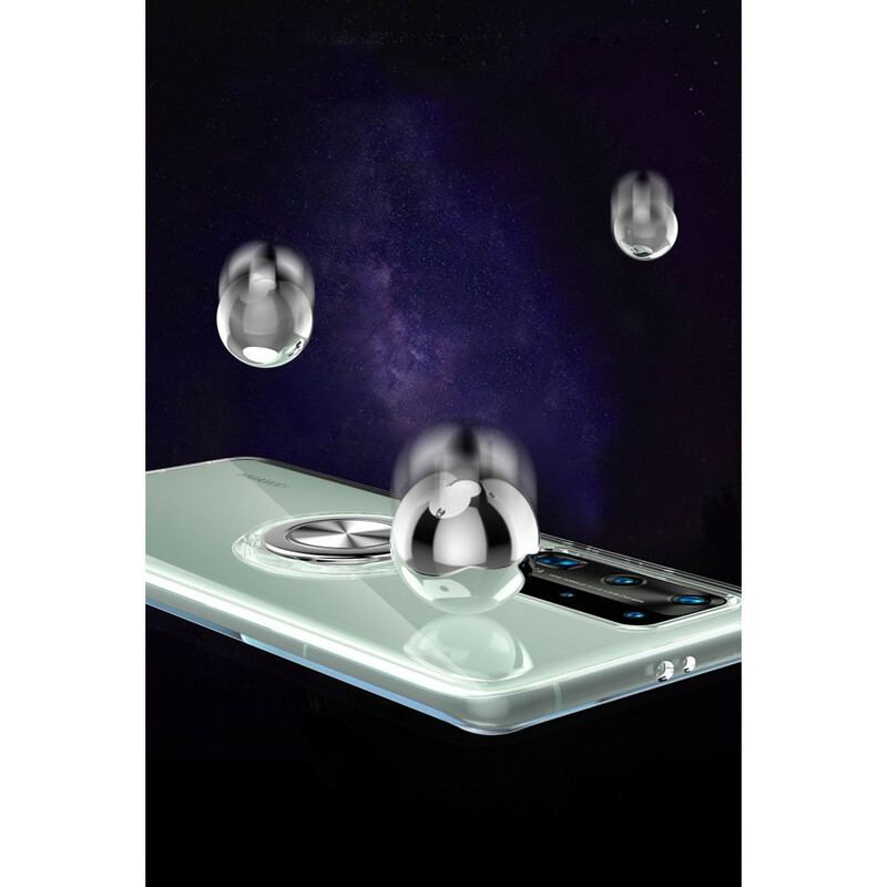 Capa De Celular Para Huawei P40 Pro Anel Giratório De Silicone Metálico