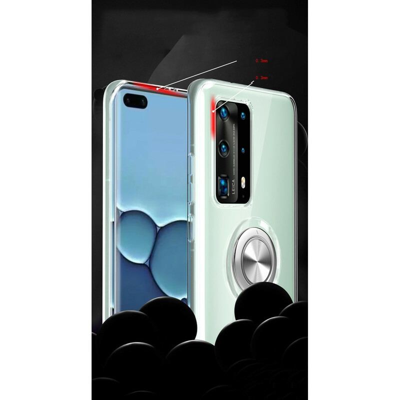 Capa De Celular Para Huawei P40 Pro Anel Giratório De Silicone Metálico