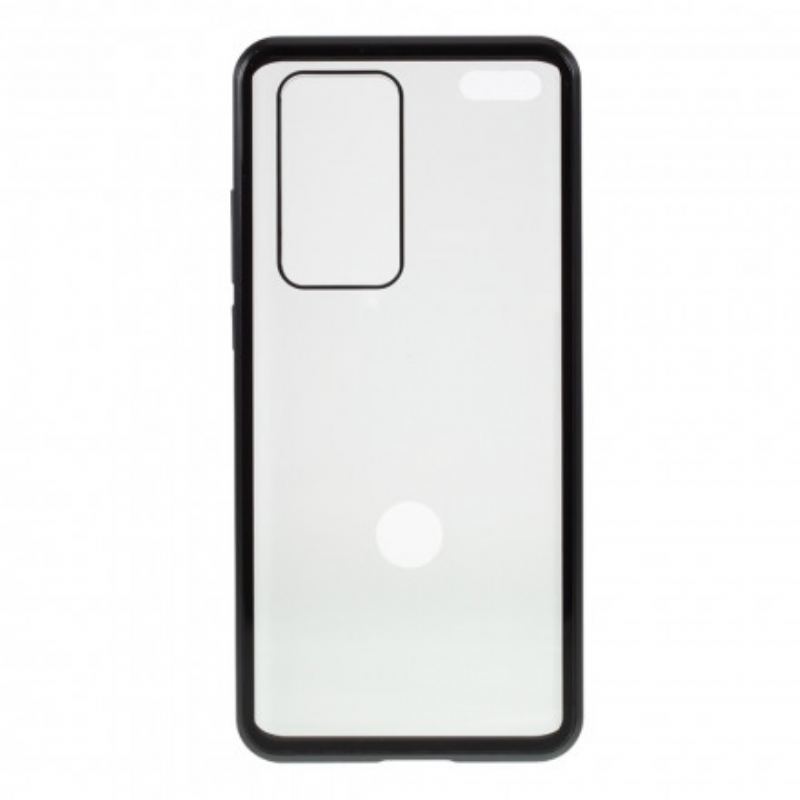 Capa De Celular Para Huawei P40 Pro Bordas De Metal E Vidro Duplo Temperado