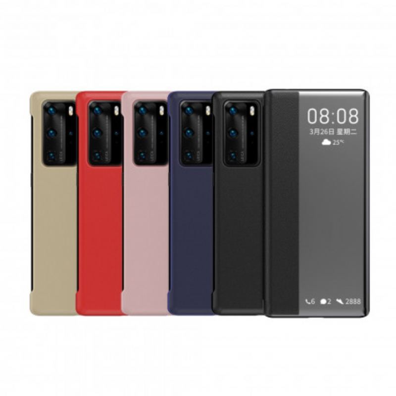 Capa De Celular Para Huawei P40 Pro Couro Sintético Texturizado