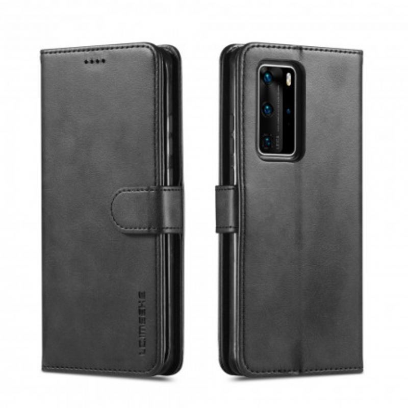 Capa De Couro Para Huawei P40 Pro Lc.imeeke Efeito Couro