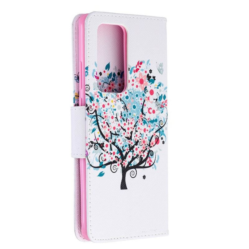 Capa Flip Para Huawei P40 Pro Árvore Florida