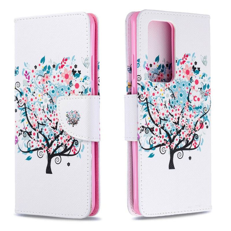 Capa Flip Para Huawei P40 Pro Árvore Florida