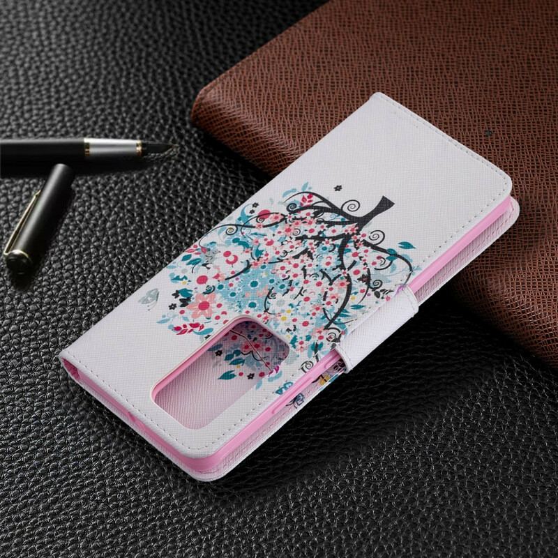 Capa Flip Para Huawei P40 Pro Árvore Florida