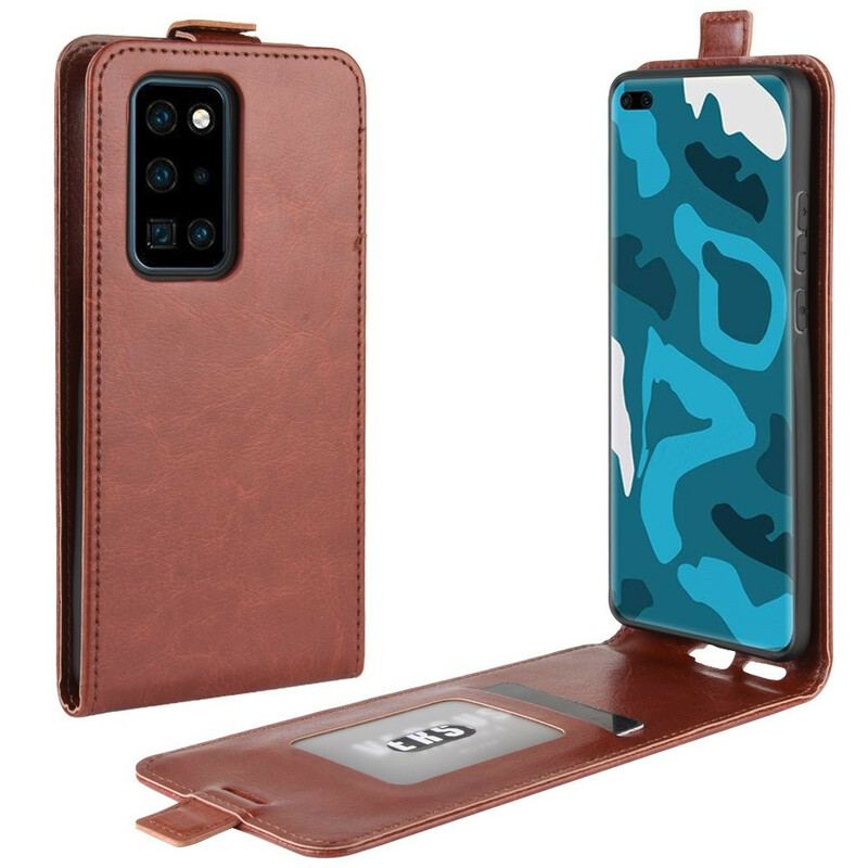 Capa Flip Para Huawei P40 Pro De Couro Dobrável