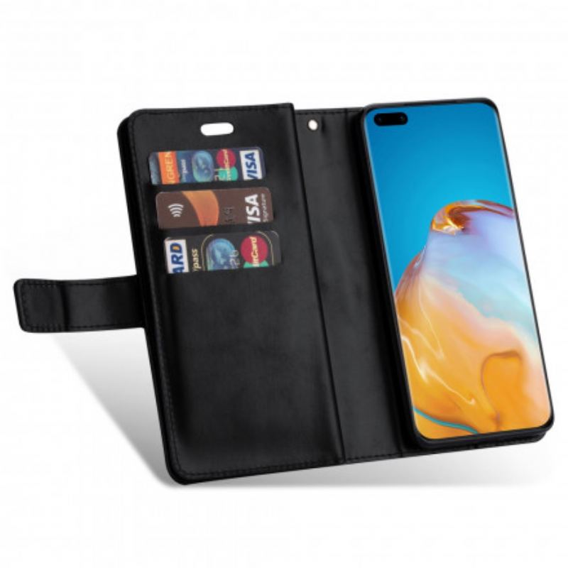 Capa Folio Para Huawei P40 Pro Bolsa Com Cordão