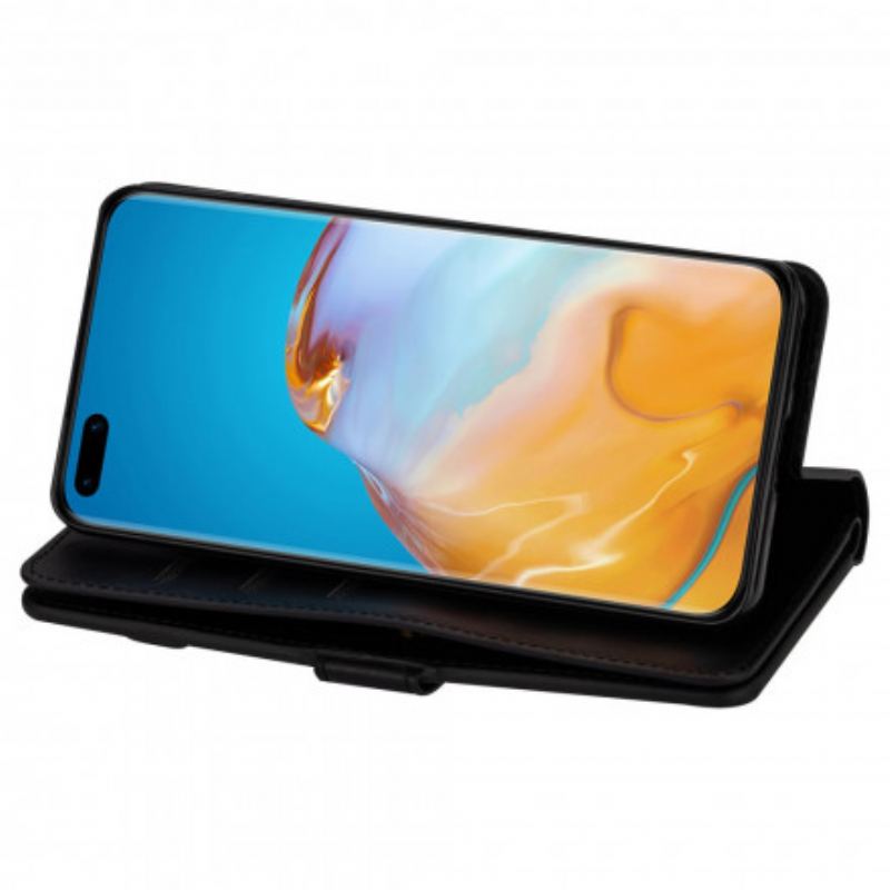 Capa Folio Para Huawei P40 Pro Bolsa Com Cordão