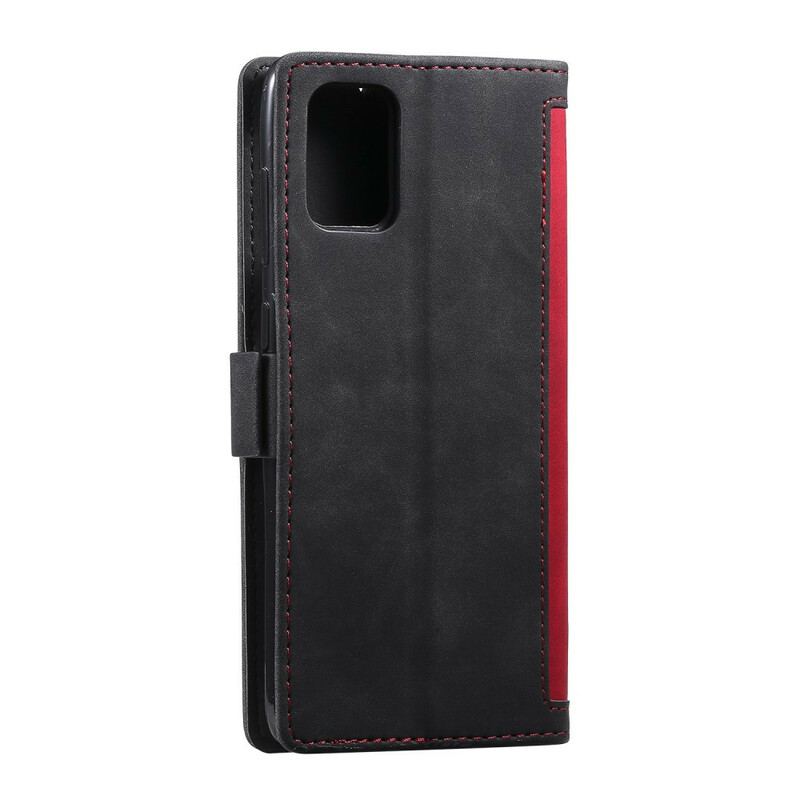 Capa Folio Para Huawei P40 Pro Contornos Reforçados Com Couro Sintético Em Dois Tons