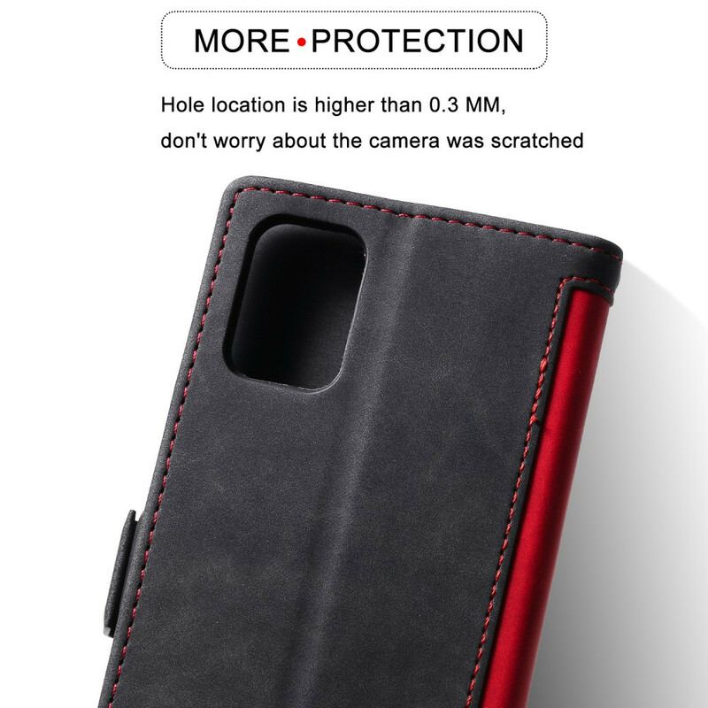 Capa Folio Para Huawei P40 Pro Contornos Reforçados Com Couro Sintético Em Dois Tons