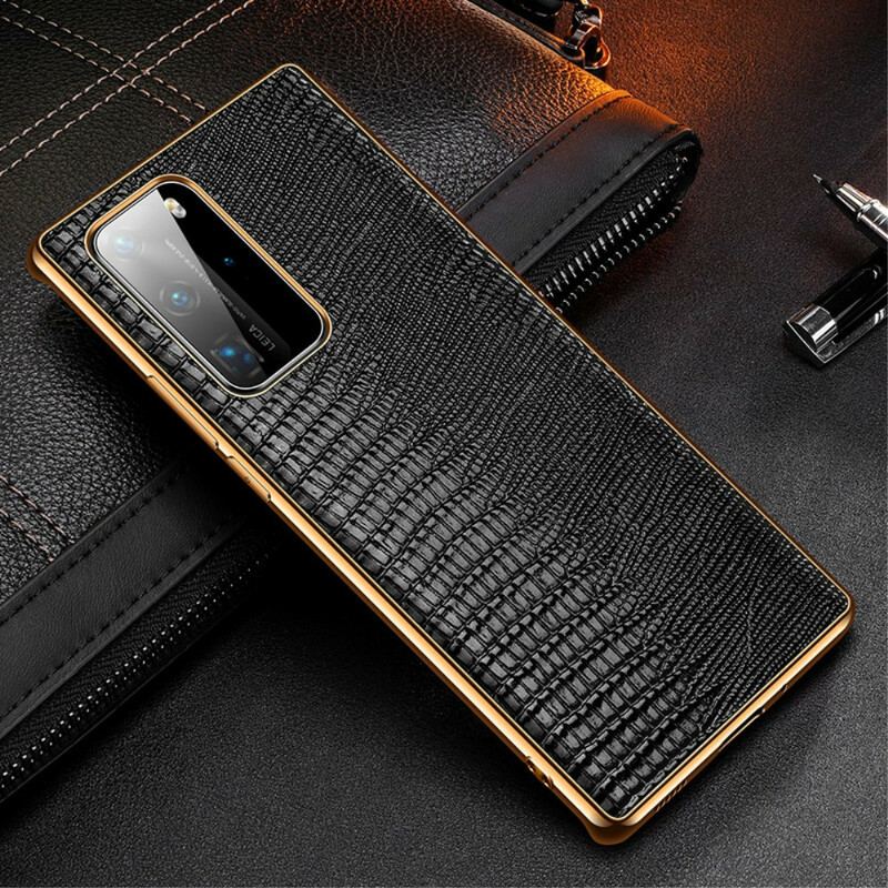 Capa Para Huawei P40 Pro Couro Genuíno Com Textura De Lagarto