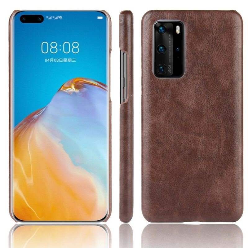 Capa Para Huawei P40 Pro Efeito Couro De Desempenho Lichia