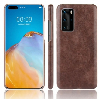 Capa Para Huawei P40 Pro Efeito Couro De Desempenho Lichia