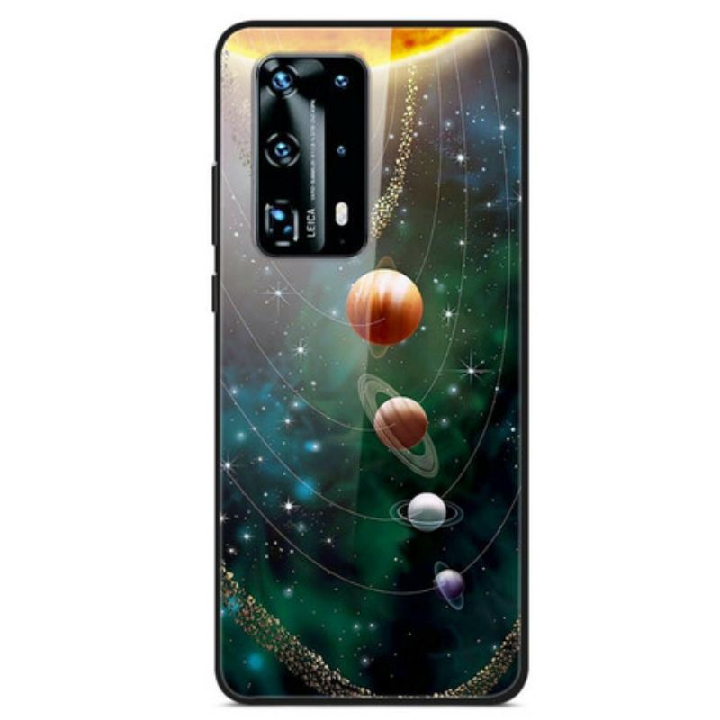 Capa Para Huawei P40 Pro Vidro Temperado Do Planeta Do Sistema Solar