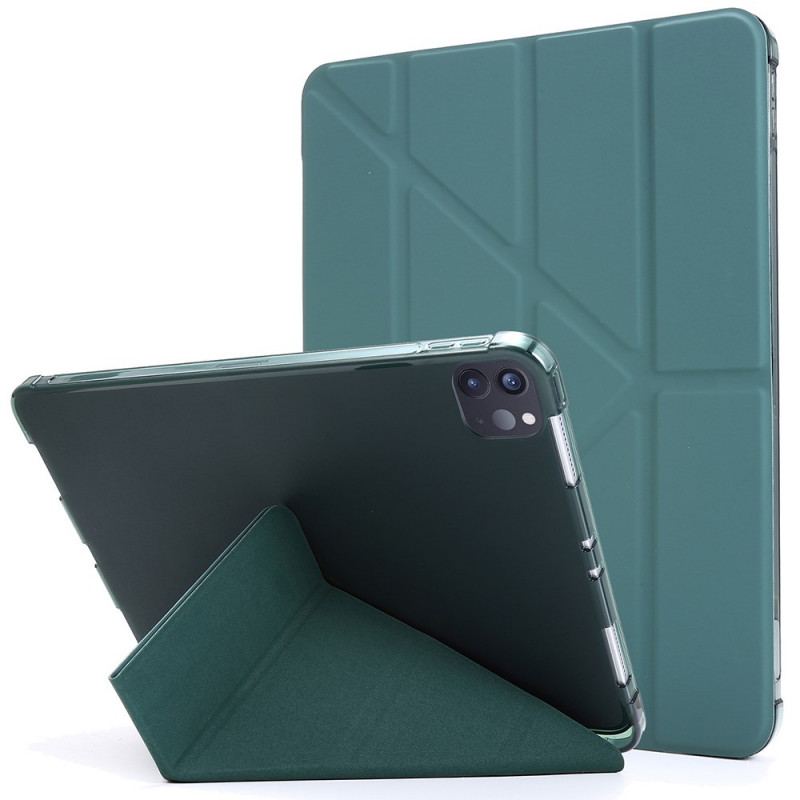 Capa De Celular Para iPad Pro 12.9" (2021) Capa Dobrável Efeito Couro